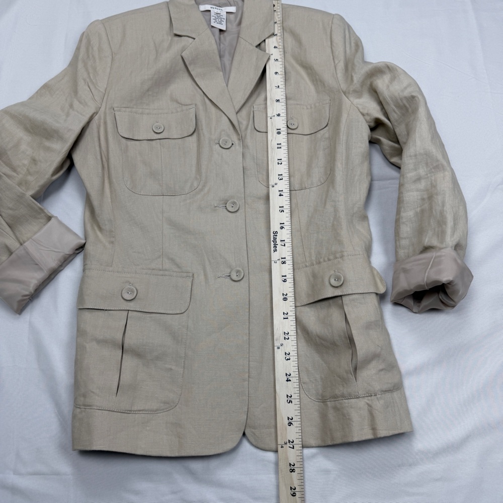 Merona Beige Linen Blazer with Button Details - Picture 7 of 9